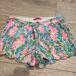 Lily Pulitzer Colorful Scalloped Hem Shorts